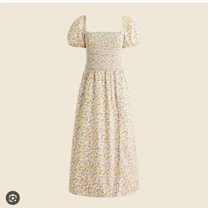 J Crew Smocked Maxi Dress in Meadow Floral - new with tags